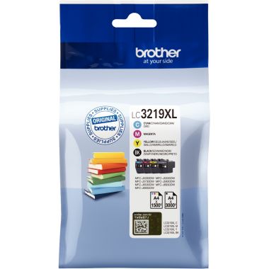 Brother LIVRE pack de 4 cartouches jet d'encre noire, cyan, magenta et jaune haute capacité authentique (LC3219XLVALBP)