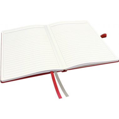 Cahier broché 160 pages LEITZ Complete, format A5, ligné 100g, rouge