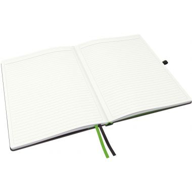 Cahier broché 160 pages LEITZ Complete, format A4, ligné 100g, noir