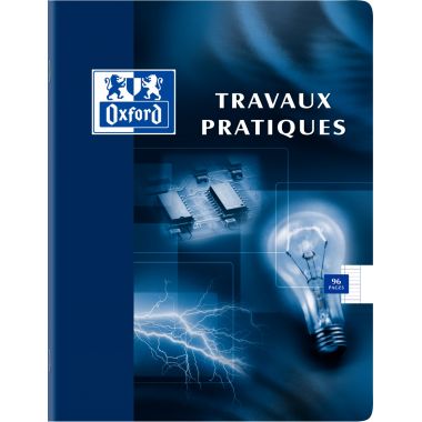 Cahier de travaux pratiques OXFORD, piqûre 96 pages, format 17x22 cm, seyès 90g / dessin 120g