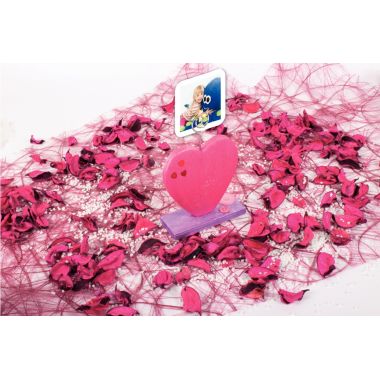 Lot de 6 porte-photos coeur en bois