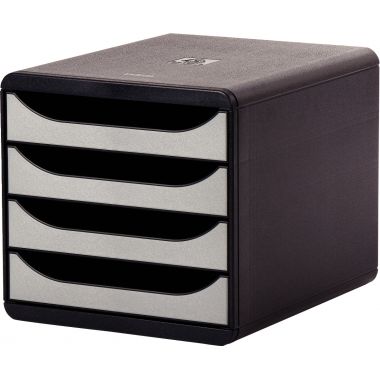 Module 4 tiroirs BIGBOX noir/argent