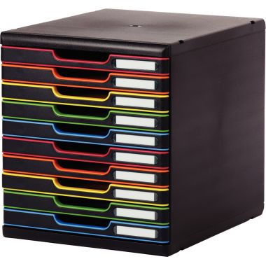 Module 10 tiroirs MODULO noir/arlequin