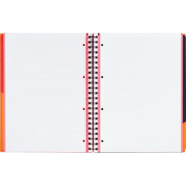 Cahier à reliure intégrale FILINGBOOK format A4+ ligné 6 mm, 200 pages perforées