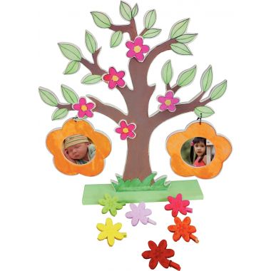 Arbre à fleurs et photos en bois