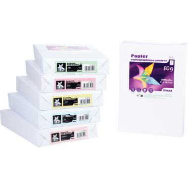 Ramette de 500 feuilles format A4 80g bleu FIRST