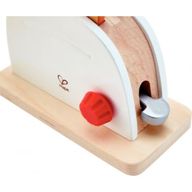 Toaster en bois blanc et accessoires