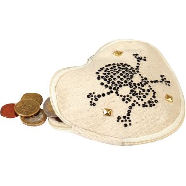 Lot de 6 porte-monnaie coeur en coton