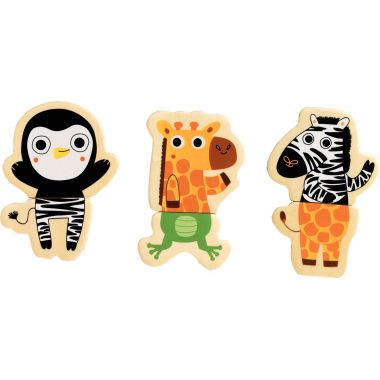 Lot de 12 puzzles magnétiques, les animaux du zoo