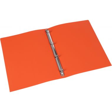 Classeur 4 anneaux en polypropylène opaque, format A4, dos 2,5 cm, orange