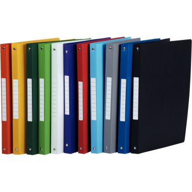 Classeur 4 anneaux en polypropylène opaque, format A4, dos 2,5 cm, bleu