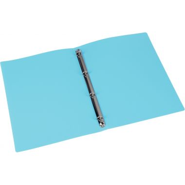 Classeur 4 anneaux en polypropylène opaque, format A4, dos 2,5 cm, bleu clair