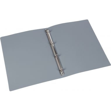 Classeur 4 anneaux en polypropylène opaque, format A4, dos 2,5 cm, gris