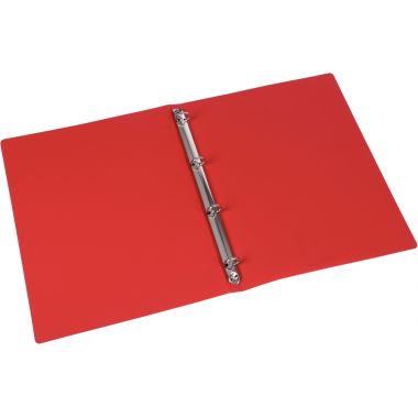 Classeur 4 anneaux en polypropylène opaque, format A4, dos 2,5 cm, rouge