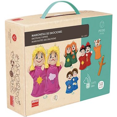 Valisette de 6 marionnettes, les émotions