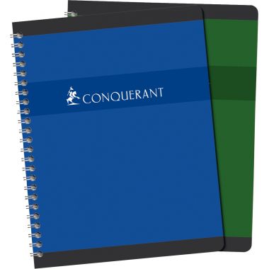 Cahier à reliure intégrale 100 pages CONQUERANT, format 24x32 cm, seyès, papier 70g