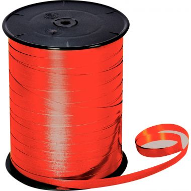 Bobine de 250m de longueur sur 7 mm de largeur de bolduc lisse coloris rouge métallisé