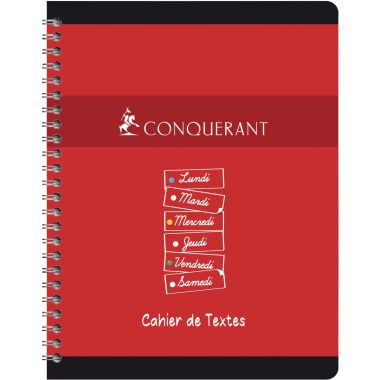 Cahier de texte à reliure intégrale 124 pages, 17x22 cm, seyès, papier 70g
