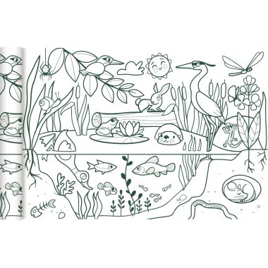 Rouleau fresque à colorier l'écosystème