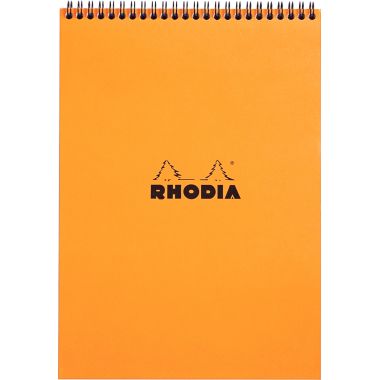 Rhodia - Bloc-notes A4 à reliure intégrale orange ,160 pages, 5x5, papier 80g - 18500C