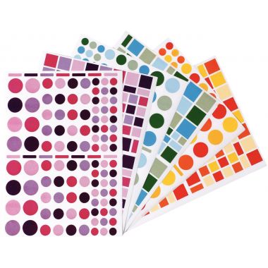 Pochette de 6900 gommettes géométriques adhésives repositionnables assorties