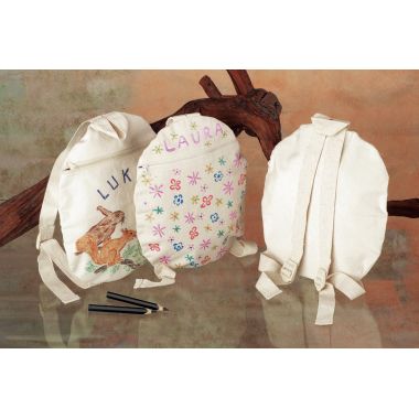 Lot de 5 sacs à dos pour enfant en coton écru