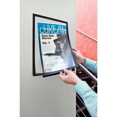 Sac de 2 cadres d'affichage A3 adhésif repositionnable avec contour magnétique noir