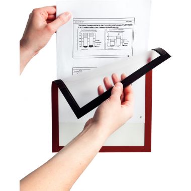 Sachet de 5 cadres d'affichage A4 magnétique rouge