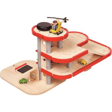 PlanToys - Grand garage en bois sur 3 niveaux - PT6271