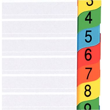 Jeu de 31 intercalaires numériques en carte Mylar, format A4