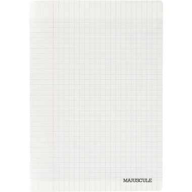 Piqûre 192 pages MAJUSCULE, format 17x22 cm, papier blanc 70g, seyès, couverture PP incolore - 89625 MAJU