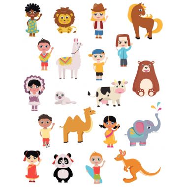 Pochette de 240 gommettes enfants du monde