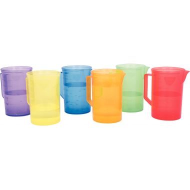 Sachet de 6 pichets 300ml translucides coloris assortis