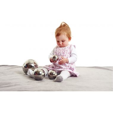 Carton de 4 balles reflets coloris argent - 72201