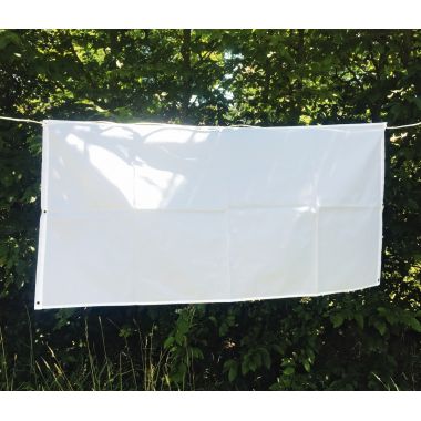 Bannière en polyester blanc 130 x 62 cm