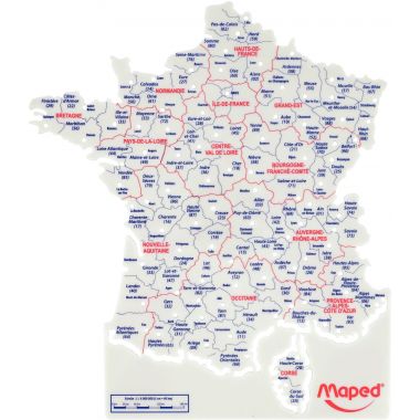 Pochette de 2 cartes départements + fleuves