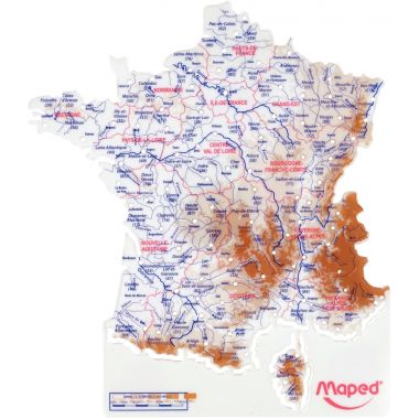 Pochette de 2 cartes départements + fleuves