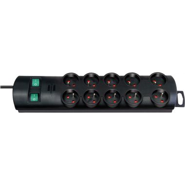 Bloc protection 10 prises 2m noir