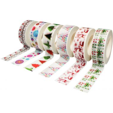 Lot de 6 rubans adhésifs noël assortis