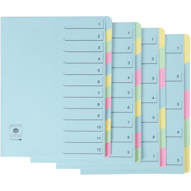 Trieur en carte dossier 5 compartiments, bleu