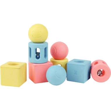 Lot de 9 hochets géométriques en plastique