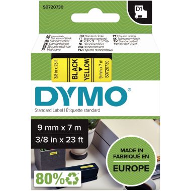 Dymo - Recharge D1 9 mm x 7 m noir et jaune - S0720730