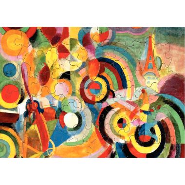 Puzzle d'art en bois d’environ 50 pièces, HOMMAGE A BLERIOT de Robert DELAUNAY