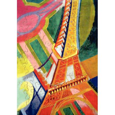 Puzzle d'art en bois d'environ 100 pièces, LA TOUR EIFFEL de Robert DELAUNAY