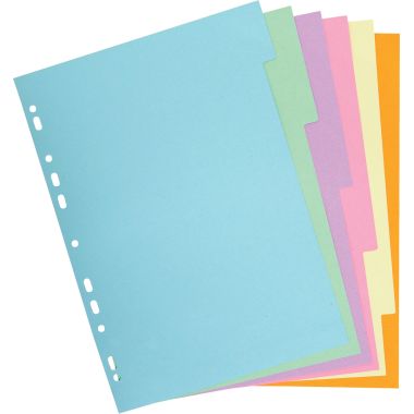 Exacompta - Jeu de 6 intercalaires en carte recyclée 170g, format A4 - 1606E