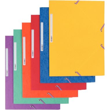 Exacompta - Chemise 3 rabats à élastiques en carte lustrée 5/10ème 350g, vert - 55303E