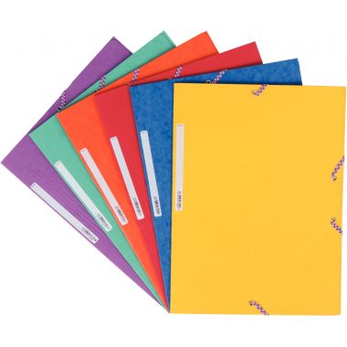 Exacompta - Chemise 3 rabats à élastiques en carte lustrée 5/10ème 350g, vert - 55303E