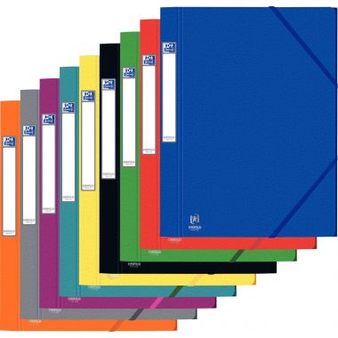 Chemise 3 rabats à élastiques EUROFOLIO+ Prestige en carte grainée 7/10ème, rouge