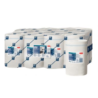 Carton de 12 mini-bobines essuie-tout M1 2 plis blanches