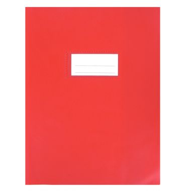Paquet de 10 protège-cahiers luxe opaque avec rabats épaisseur 22/100ème 17x22 cm PVC cristal rouge